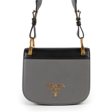 prada pionnière two tone leather shoulder bag|20 Two.